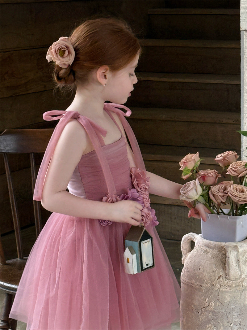 3D Flower Tulle Princess Dress 立体 フラワー チュール ワンピース【mh0012408】 Chengle