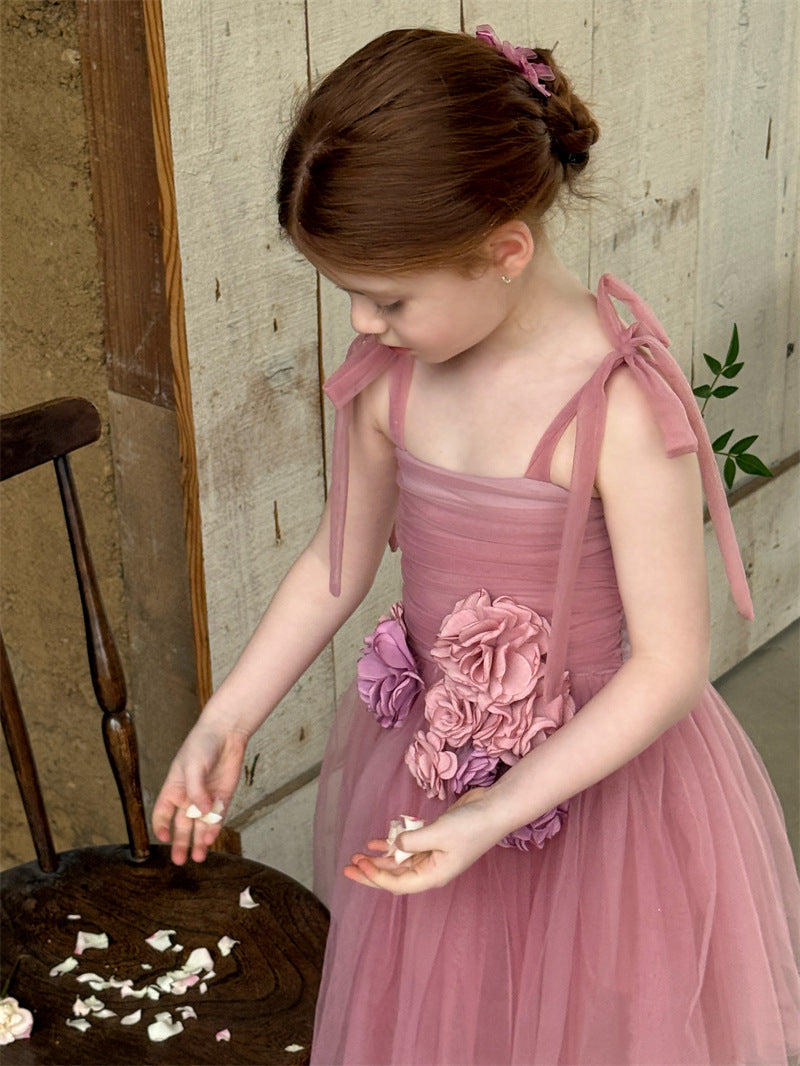 3D Flower Tulle Princess Dress 立体 フラワー チュール ワンピース【mh0012408】 Chengle