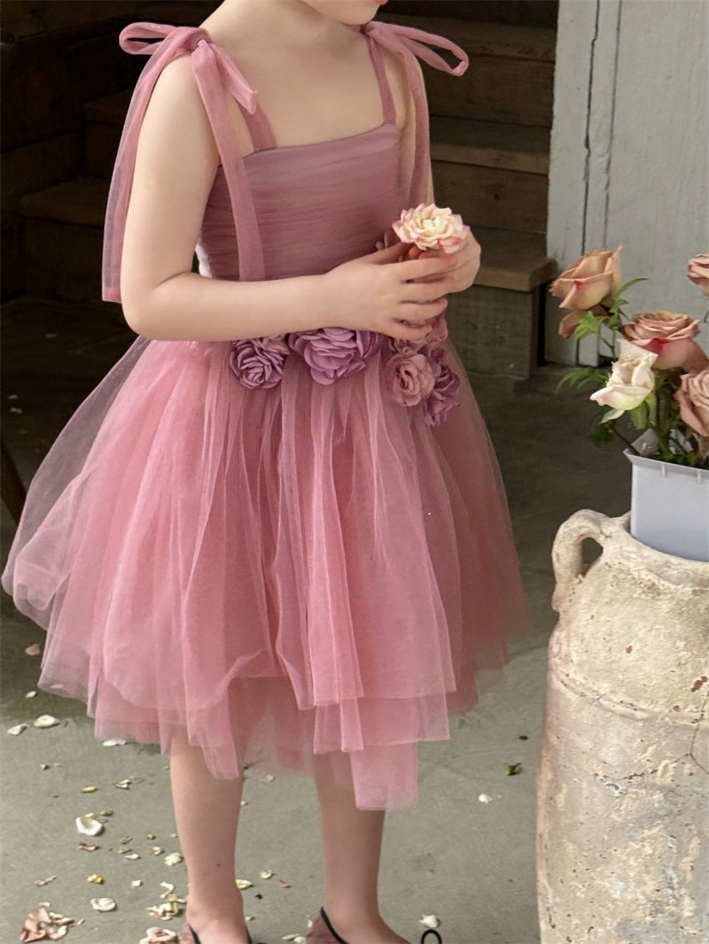 3D Flower Tulle Princess Dress 立体 フラワー チュール ワンピース【mh0012408】 Chengle