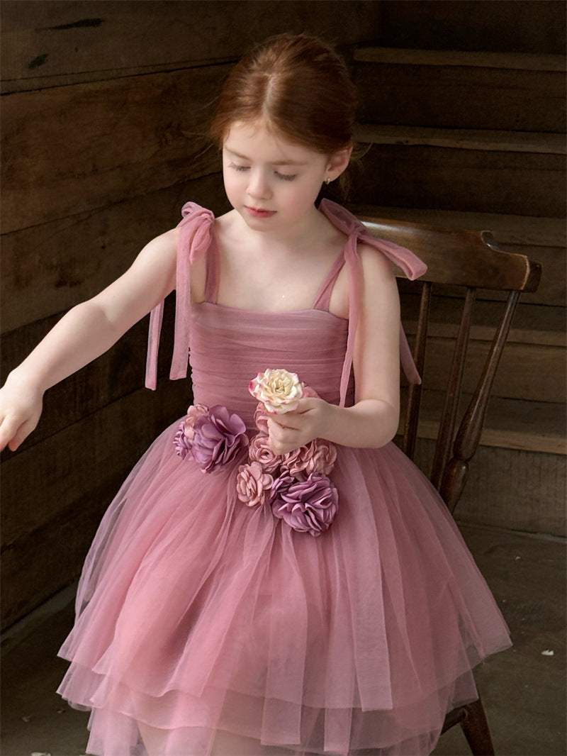 3D Flower Tulle Princess Dress 立体 フラワー チュール ワンピース【mh0012408】 Chengle