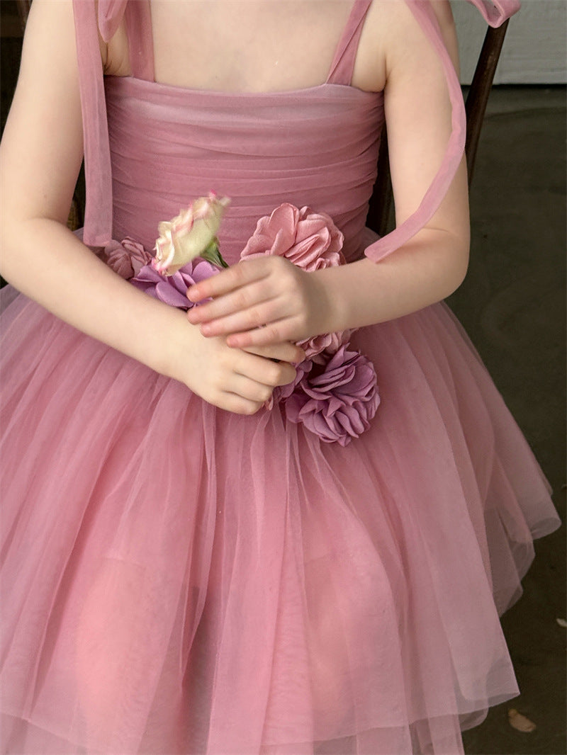 3D Flower Tulle Princess Dress 立体 フラワー チュール ワンピース【mh0012408】 Chengle