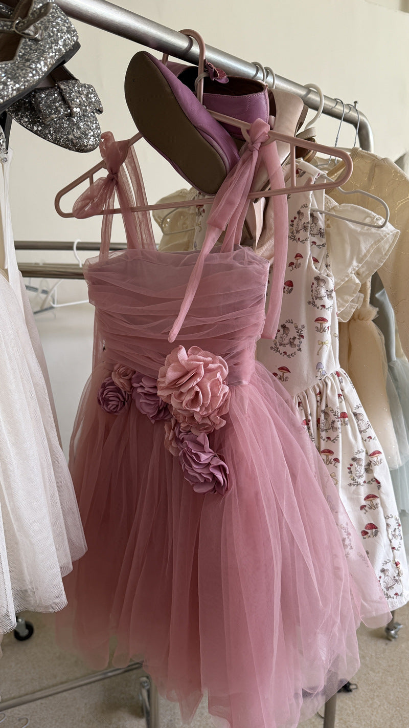 3D Flower Tulle Princess Dress 立体 フラワー チュール ワンピース【mh0012408】 Chengle
