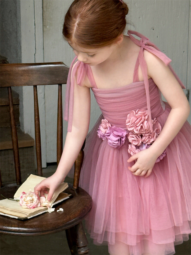 3D Flower Tulle Princess Dress 立体 フラワー チュール ワンピース【mh0012408】 Chengle