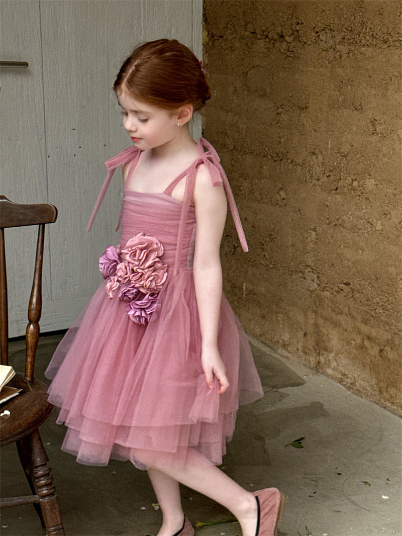 3D Flower Tulle Princess Dress 立体 フラワー チュール ワンピース【mh0012408】 Chengle