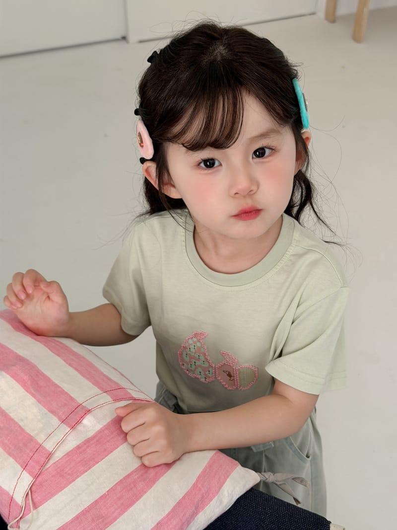 3D Fruit Embroidery Cotton T-shirt 立体刺繍 コットン 半袖Tシャツ【mh0012750】 MaiTianJi 半袖Tシャツ