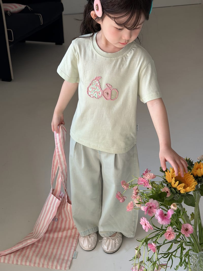 3D Fruit Embroidery Cotton T-shirt 立体刺繍 コットン 半袖Tシャツ【mh0012750】 MaiTianJi 半袖Tシャツ