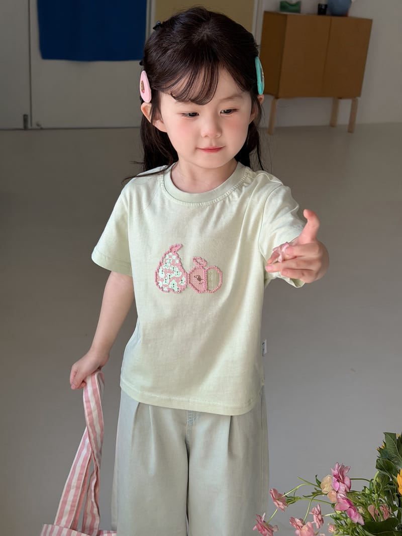3D Fruit Embroidery Cotton T-shirt 立体刺繍 コットン 半袖Tシャツ【mh0012750】 MaiTianJi 半袖Tシャツ