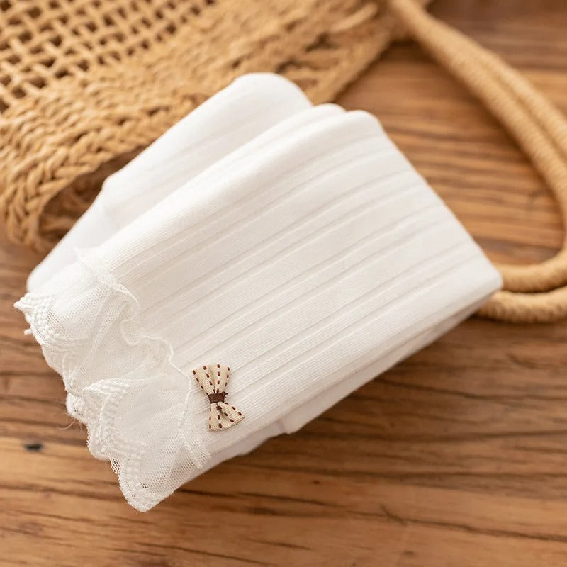 -キッズレギンス 裏ボア 暖パン レギンスパンツ レギパン タイツ リボン レースフリル カーキ グレー ベージュ 3カラー ガールズ 女の子 子供服 - mamahalo shop - レギンスパンツ -  べビー服 - 子供服 - 男の子 - 女の子