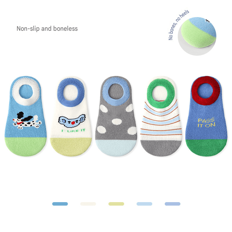 5-Pack Anti-Slip Low Cut Cotton Socks アニマル アンクルソックス 5足セット【mh0013550】 2002 Koala Daily Invisible Socks / S mamahalo accessory ベビー用靴下・タイツ