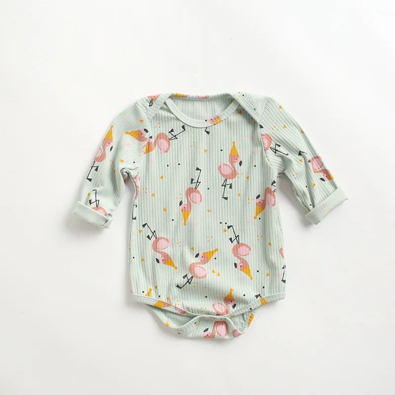 -ベビー ポテト くるま プリント 長袖 ロンパース【mh0000468】 - mamahalo shop - 長袖ロンパース -  べビー服 - 子供服 - 男の子 - 女の子