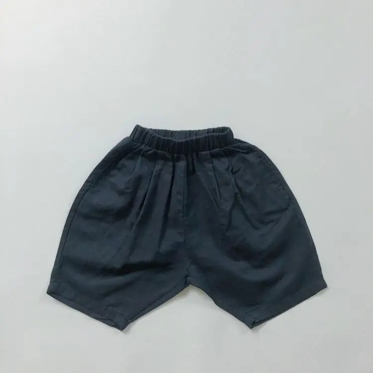 -キッズ コットンリネン サマー パンツ - mamahalo shop - ハーフパンツ・ショートパンツ -  べビー服 - 子供服 - 男の子 - 女の子