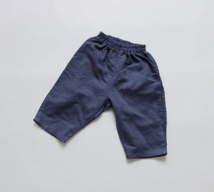 -キッズ コットンリネン パンツ【mh0000534】 - mamahalo shop - ロングパンツ・スウェットパンツ -  べビー服 - 子供服 - 男の子 - 女の子
