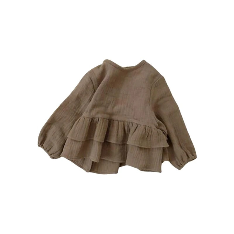 -キッズ ラッフル フリル トップス チュニック【mh0000200】 - mamahalo shop - 長袖シャツ・ブラウス -  べビー服 - 子供服 - 男の子 - 女の子