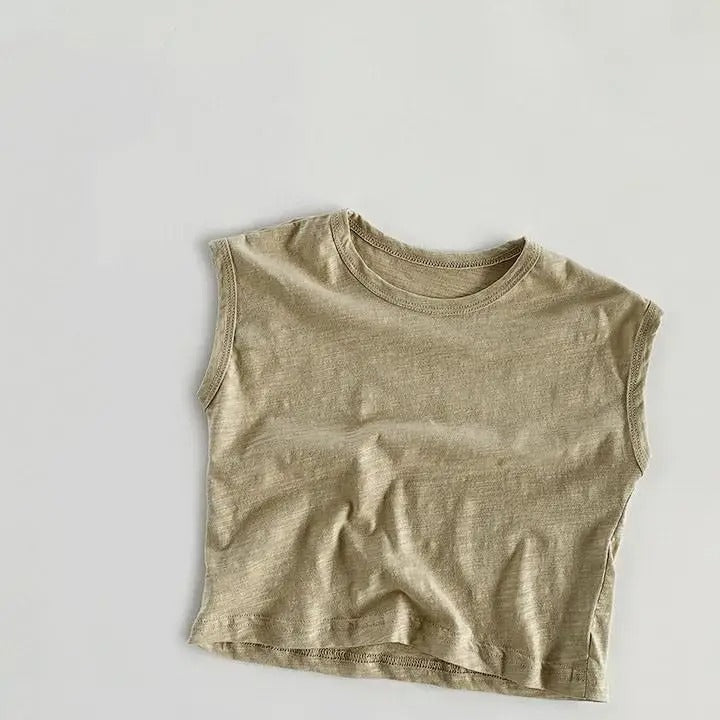 -キッズ ノースリーブ Tシャツ タンクトップ ボーダー 無地【mh0000801】 - mamahalo shop - タンクトップ・キャミソール・ノースリーブトップス -  べビー服 - 子供服 - 男の子 - 女の子