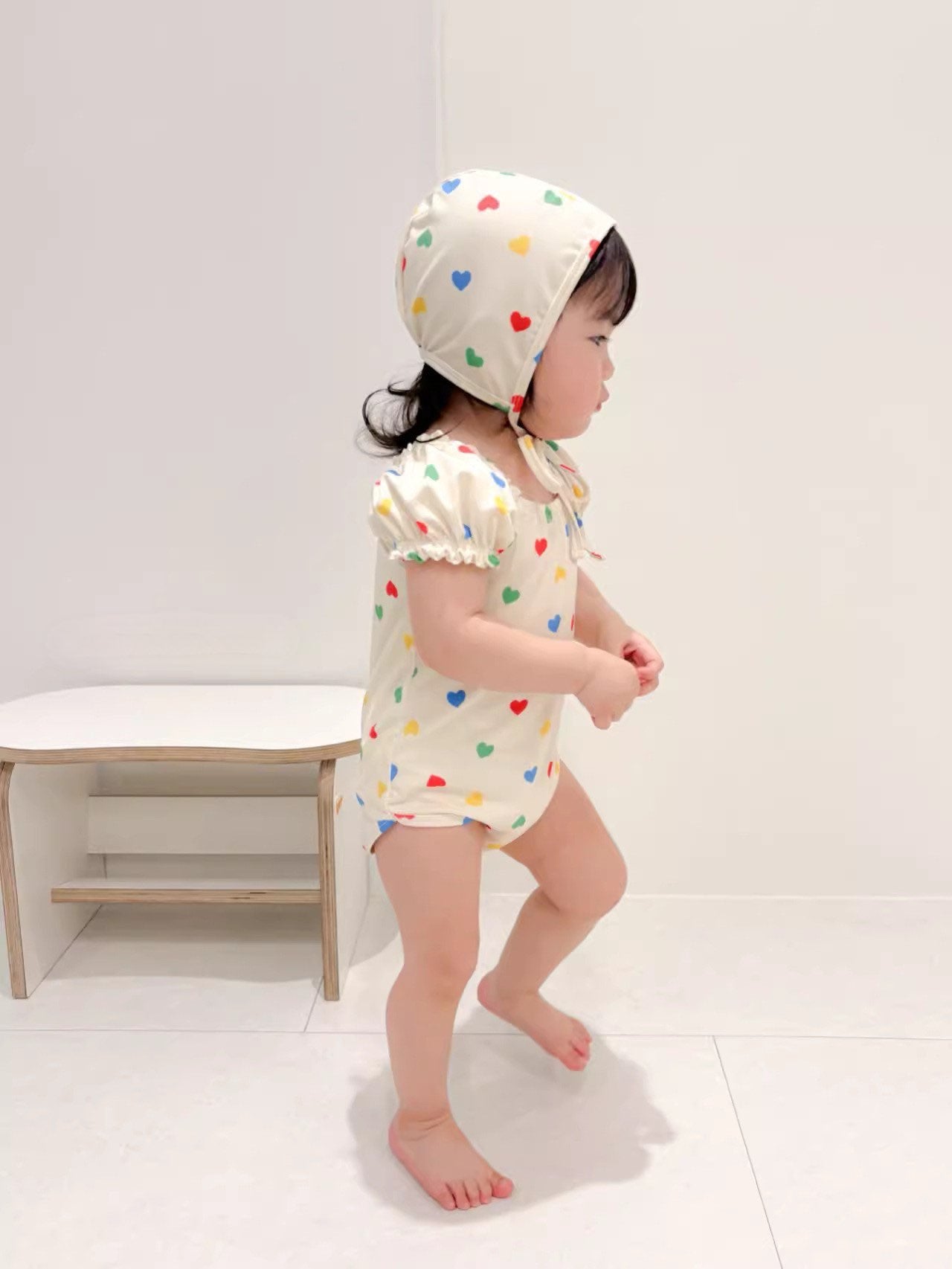 Puff Sleeve Heart Swimwear 半袖水着セット【mh0012931】