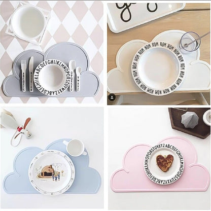 -雲のかたちのシリコン テーブル お食事マットマット ランチョンマット【mh0000011】 - mamahalo shop - ベビーキッズ ランチョンマット -  べビー服 - 子供服 - 男の子 - 女の子