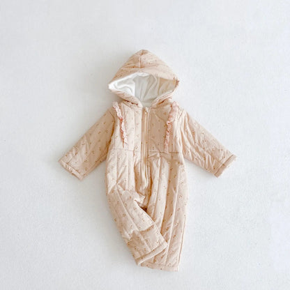 -ベビー ハート さくらんぼ チェリー フーディ アウター ジャンプスーツ - mamahalo shop - アウタージャンプスーツ -  べビー服 - 子供服 - 男の子 - 女の子