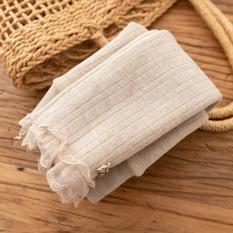 -キッズレギンス 裏ボア 暖パン レギンスパンツ レギパン タイツ リボン レースフリル カーキ グレー ベージュ 3カラー ガールズ 女の子 子供服 - mamahalo shop - レギンスパンツ -  べビー服 - 子供服 - 男の子 - 女の子