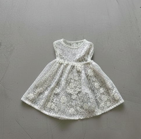 Baby Lace Embroidered Over Apron Dress for Girls [mh0002434]