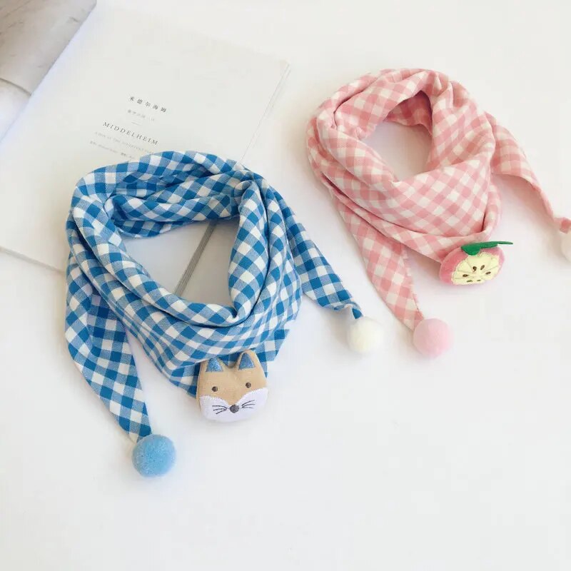 -キッズマフラー チェック スカーフ マフラー ユニセックス 男の子 女の子 子供服 - mamahalo shop - ネックウォーマー -  べビー服 - 子供服 - 男の子 - 女の子