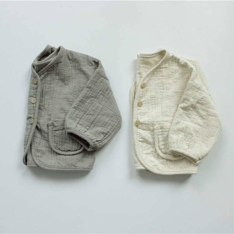 -キッズ コットンリネン ジャケット - mamahalo shop - ショートコート・ジャケット・ジャンパー -  べビー服 - 子供服 - 男の子 - 女の子