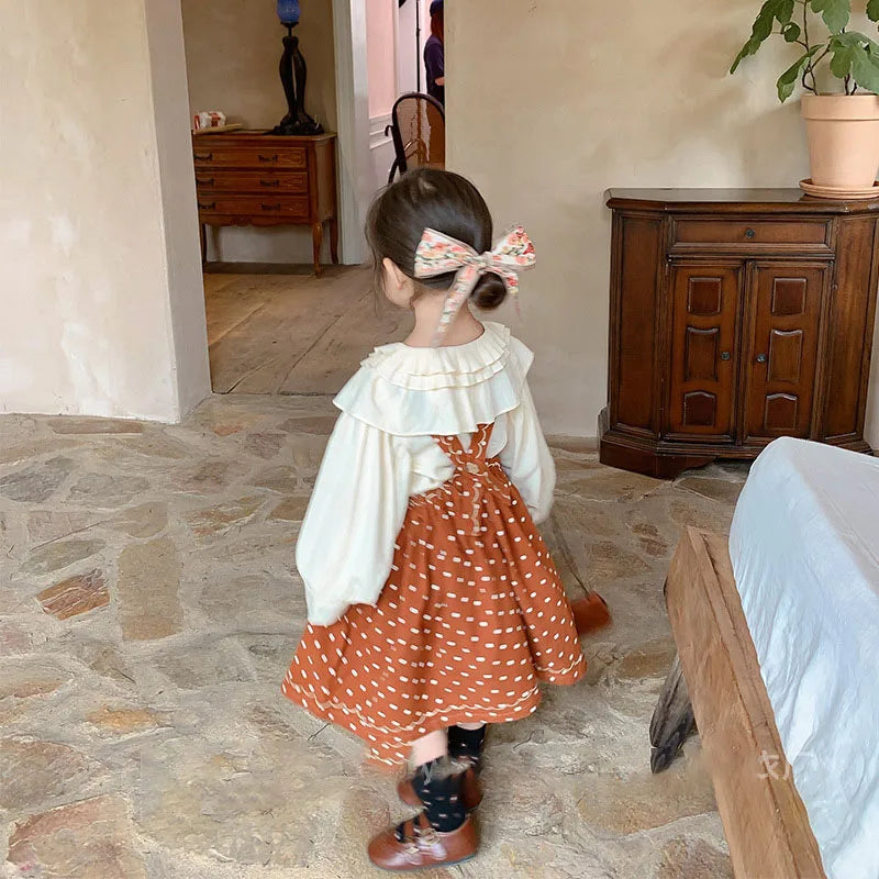 -# キッズ フラワー 刺繍 エプロン ワンピース【mh0003521】 - mamahalo shop - 長袖ワンピース -  べビー服 - 子供服 - 男の子 - 女の子