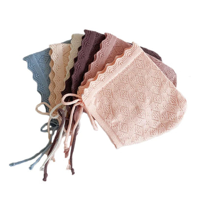 -ベビー帽子 コットンレース ボンネット ベビーハット ベビーアクセサリー 6カラー【mh0003787】 - mamahalo shop - ベビー用帽子 -  べビー服 - 子供服 - 男の子 - 女の子