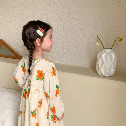 -キッズ フラワー 長袖ワンピース - mamahalo shop - 長袖ワンピース -  べビー服 - 子供服 - 男の子 - 女の子