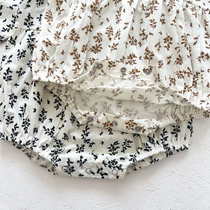 -ベビー フラワー 長袖 ロンパース ボンネット セット - mamahalo shop - 長袖ロンパース -  べビー服 - 子供服 - 男の子 - 女の子