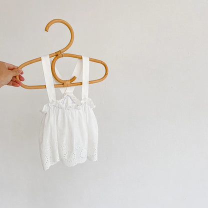 -ベビーセットアップ 3点セット 半袖ボディスーツ+レースエプロンスカート+ボンネット帽子【mh0006238】 - mamahalo shop - 半袖ロンパース -  べビー服 - 子供服 - 男の子 - 女の子