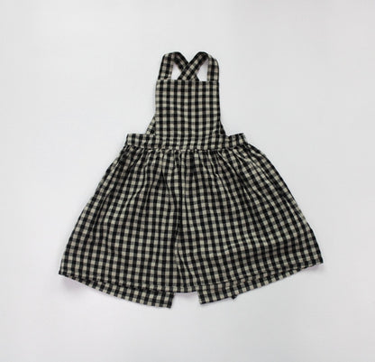 -キッズ チェック エプロン ドレス - mamahalo shop - ノースリーブワンピース -  べビー服 - 子供服 - 男の子 - 女の子
