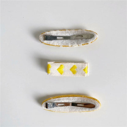 -キッズ 刺繍 ステッチ フラワー ヘアピン ヘアアクセサリー 3個セット【mh0002111】 - mamahalo shop - ヘアアクセサリー -  べビー服 - 子供服 - 男の子 - 女の子