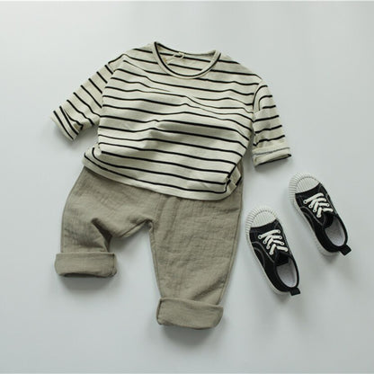 -キッズ ボーダー 長袖 Tシャツ トップス【mh0000625】 - mamahalo shop - 長袖Tシャツ -  べビー服 - 子供服 - 男の子 - 女の子