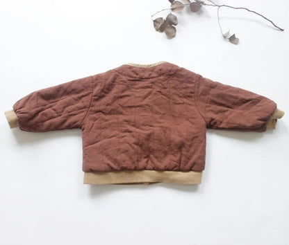 -キッズ アウター バイピングジャケット ジャケット コート コーヒー アプリコット 2カラー ユニセックス 男の子 女の子 子供服【mh0003094】 - mamahalo shop - ショートコート・ジャケット・ジャンパー -  べビー服 - 子供服 - 男の子 - 女の子