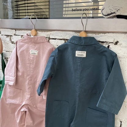 -キッズ 刺繍 長袖ジャンプスーツ つなぎ【mh0000168】 - mamahalo shop - 長袖ジャンプスーツ -  べビー服 - 子供服 - 男の子 - 女の子