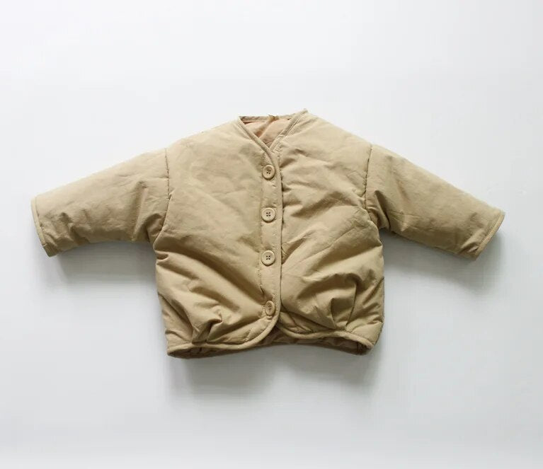 -キッズアウター ジャケット ジャンパー コート シンプル ベーシック ブラック カーキ 2カラー ユニセックス 男の子 女の子 子供服 - mamahalo shop - ショートコート・ジャケット・ジャンパー -  べビー服 - 子供服 - 男の子 - 女の子