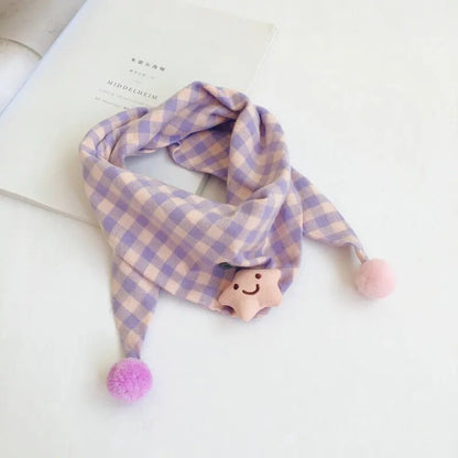 -キッズマフラー チェック スカーフ マフラー ユニセックス 男の子 女の子 子供服 - mamahalo shop - ネックウォーマー -  べビー服 - 子供服 - 男の子 - 女の子