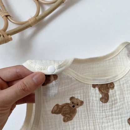 -ベビースリーパー パジャマ ベアくまプリント【mh0000043】 - mamahalo shop - スリーパー -  べビー服 - 子供服 - 男の子 - 女の子