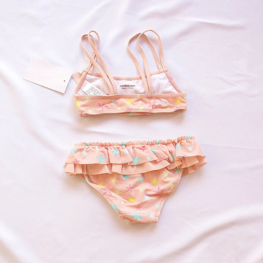 -キッズ水着 ビキニセット セパレート フラミンゴ ヒトデ スターフィッシュ ピンク【mh0005129】 - mamahalo shop - ベビー用水着 -  べビー服 - 子供服 - 男の子 - 女の子