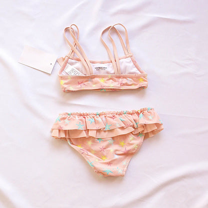 -キッズ水着 ビキニセット セパレート フラミンゴ ヒトデ スターフィッシュ ピンク【mh0005129】 - mamahalo shop - ベビー用水着 -  べビー服 - 子供服 - 男の子 - 女の子