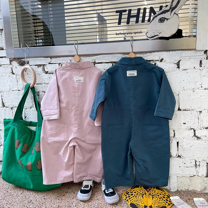 -キッズ 刺繍 長袖ジャンプスーツ つなぎ【mh0000168】 - mamahalo shop - 長袖ジャンプスーツ -  べビー服 - 子供服 - 男の子 - 女の子