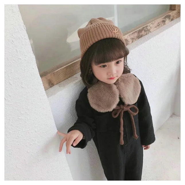 キッズイヤーマフ ファー ニット マフラー  ガールズ 女の子 子供服 - mamahalo shop - ネックウォーマー - ベビー服 - 子供服 - 男の子 - 女の子