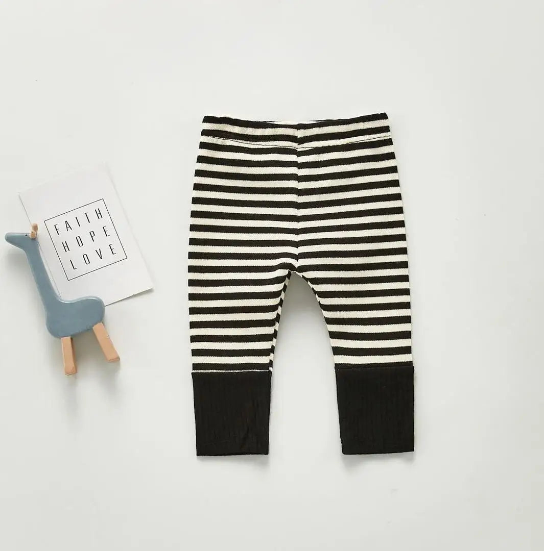-ベビーパンツレギンスパンツ ボーダードッキングレギパン 5カラー - mamahalo shop - レギンスパンツ -  べビー服 - 子供服 - 男の子 - 女の子