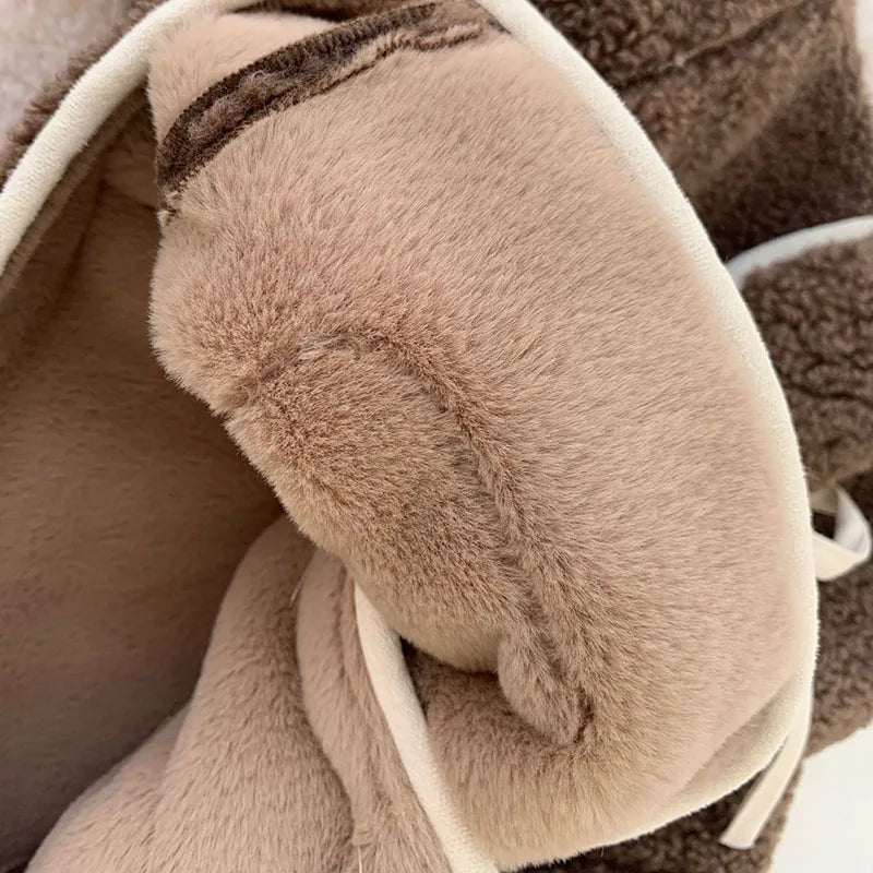 -キッズアウター ボアフリースジャケット リボンコート【mh0003479】 - mamahalo shop - ショートコート・ジャケット・ジャンパー -  べビー服 - 子供服 - 男の子 - 女の子