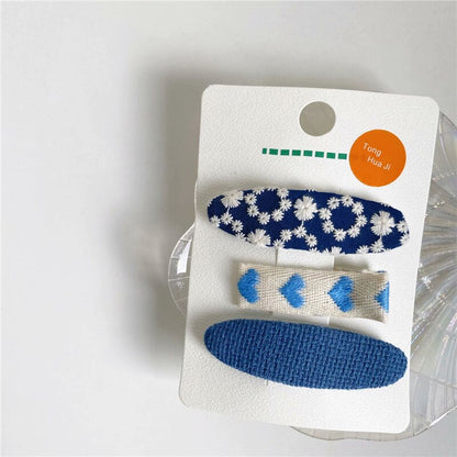 -キッズ 刺繍 ステッチ フラワー ヘアピン ヘアアクセサリー 3個セット【mh0002111】 - mamahalo shop - ヘアアクセサリー -  べビー服 - 子供服 - 男の子 - 女の子