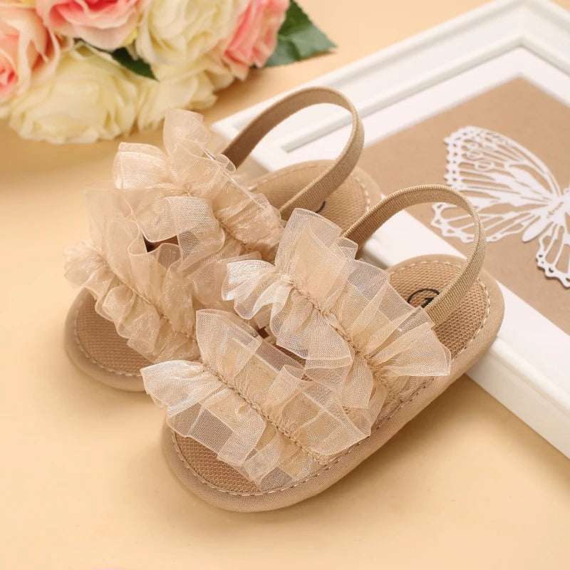 -ベビーシューズ サンダル チュチュチュールフリル ストラップシューズ ファーストシューズ 靴【mh0005702】 - mamahalo shop - ベビー用靴 -  べビー服 - 子供服 - 男の子 - 女の子