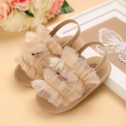 -ベビーシューズ サンダル チュチュチュールフリル ストラップシューズ ファーストシューズ 靴【mh0005702】 - mamahalo shop - ベビー用靴 -  べビー服 - 子供服 - 男の子 - 女の子