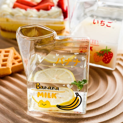 -ガラス 牛乳瓶 電子レンジ カップ 耐熱 ミルク ポット フルーツ グラス【mh0002638】 - mamahalo shop - コップ・グラス・マグ -  べビー服 - 子供服 - 男の子 - 女の子