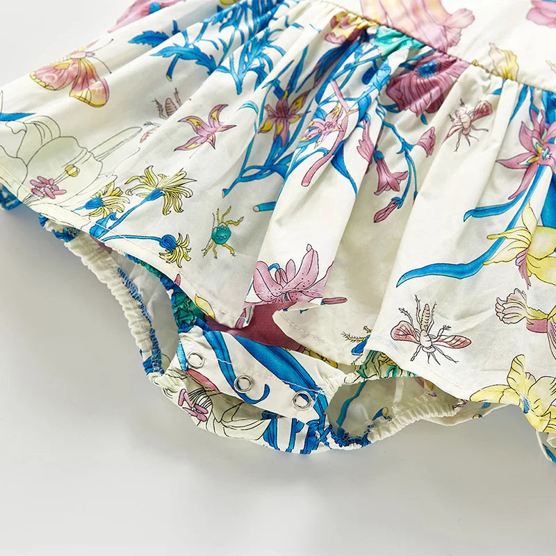 -# ベビーロンパース ノースリーブ スカートボディスーツ フラワー花柄プリント 2カラー【mh0006232】 - mamahalo shop - ノースリーブロンパース -  べビー服 - 子供服 - 男の子 - 女の子