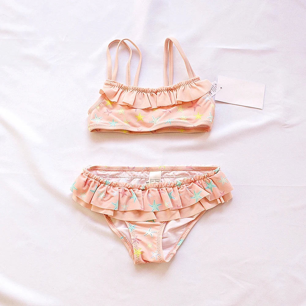 -キッズ水着 ビキニセット セパレート フラミンゴ ヒトデ スターフィッシュ ピンク【mh0005129】 - mamahalo shop - ベビー用水着 -  べビー服 - 子供服 - 男の子 - 女の子